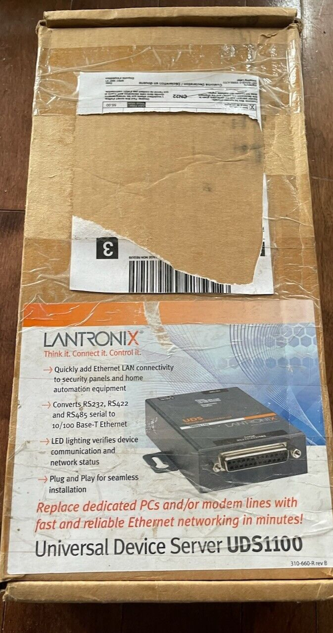 Lantronix UDS1100 Industrial Serial to Ethernet Converter BRAND NEW  - OPEN BOX