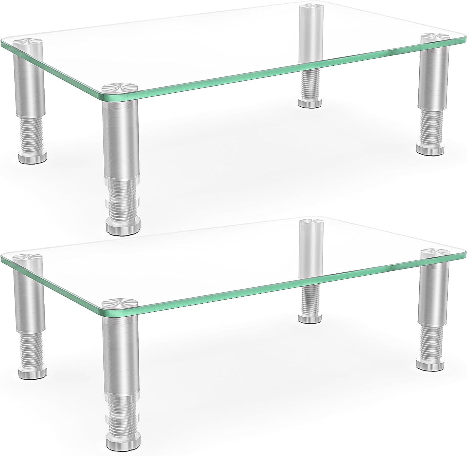 2 Pack Adjustable Monitor Riser Stand – Ergonomic Desktop Organizer