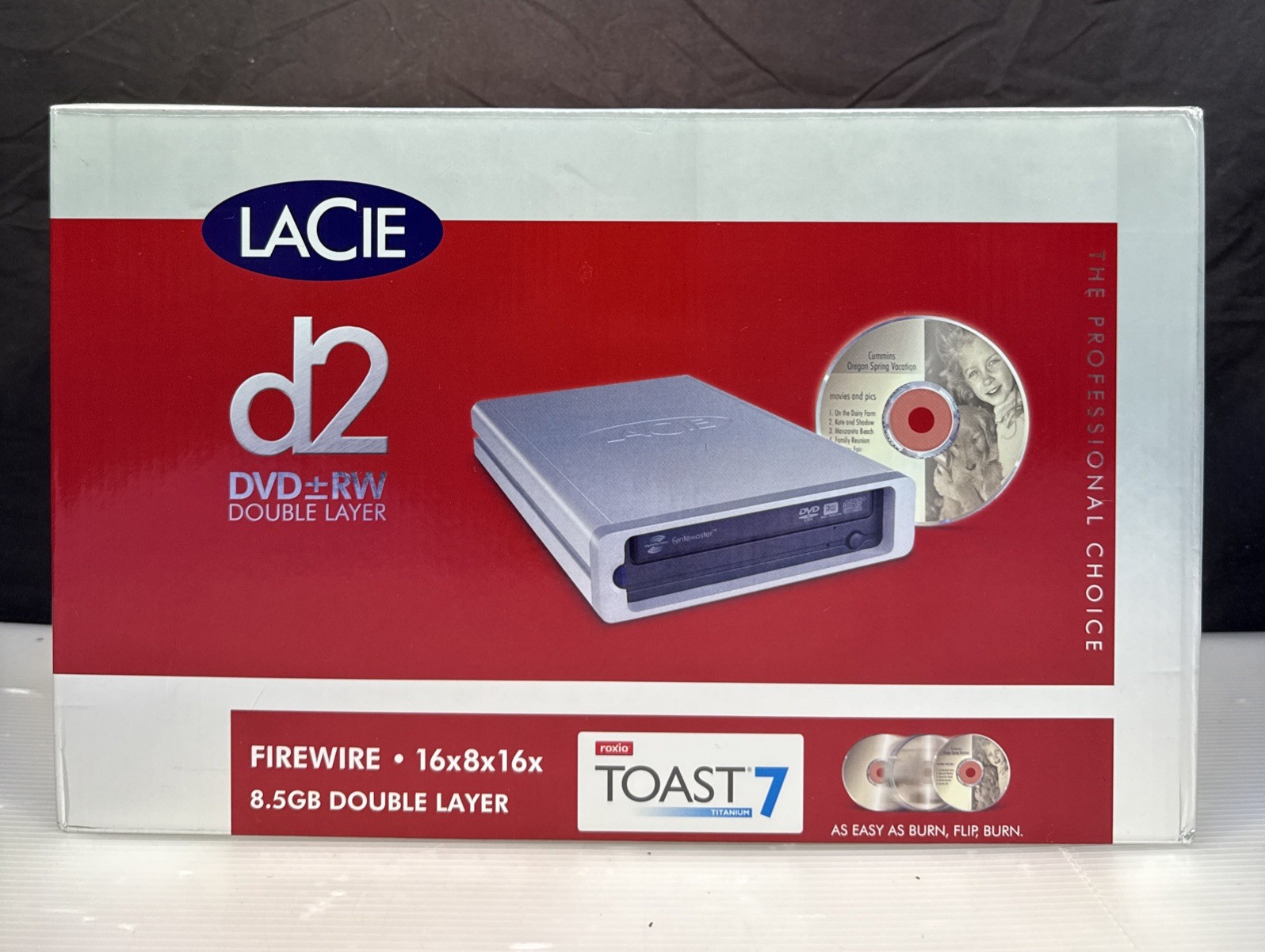 NEW LaCie d2 DVD±RW External Drive FireWire LightScribe 16x Silver Mac/PC