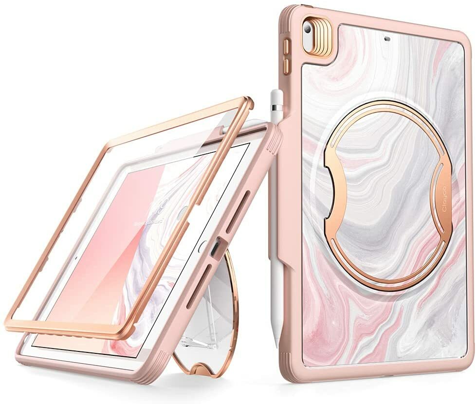 CLAYCO Fit For iPad 10.2 7th-9th Gen with Built-in Screen Heavy Duty Rugged Case