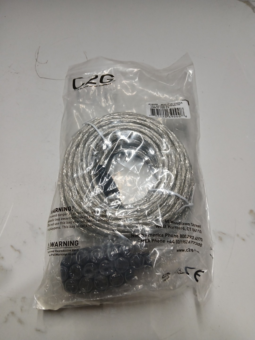 C2G-3900- CABLE TO GO 12M USB2.0 MALE FEMALE ACTIVE EXTENSION 35FT