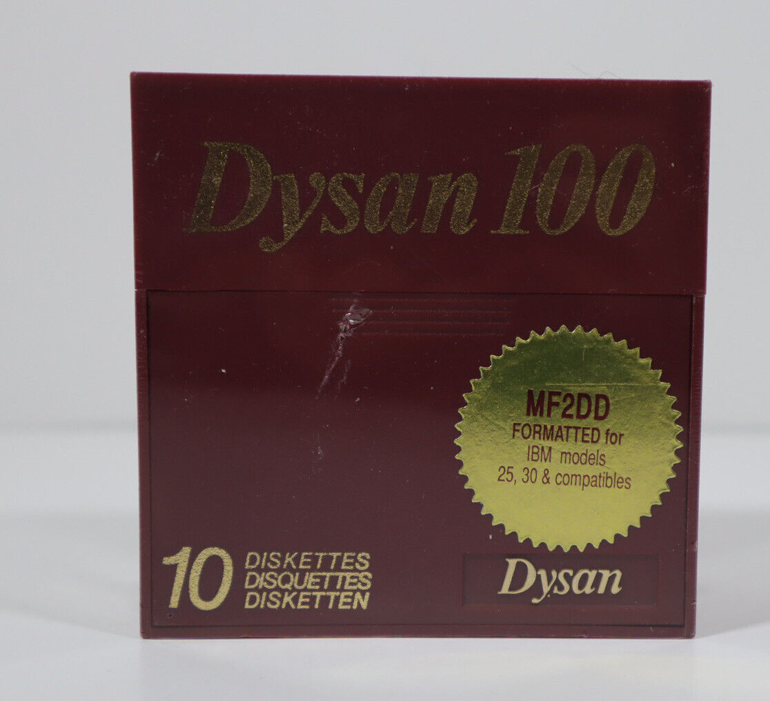 Dysan 100 Diskettes MF2HD Formatted For IBM Double Sided High Density New Sealed