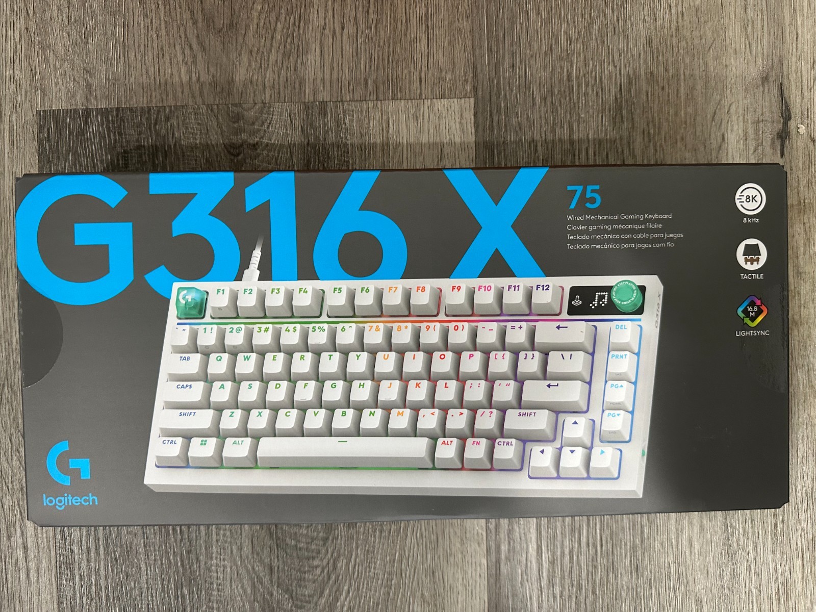 Logitech G G316 X 75 Wired Mechanical Gaming Keyboard – White – Tactile