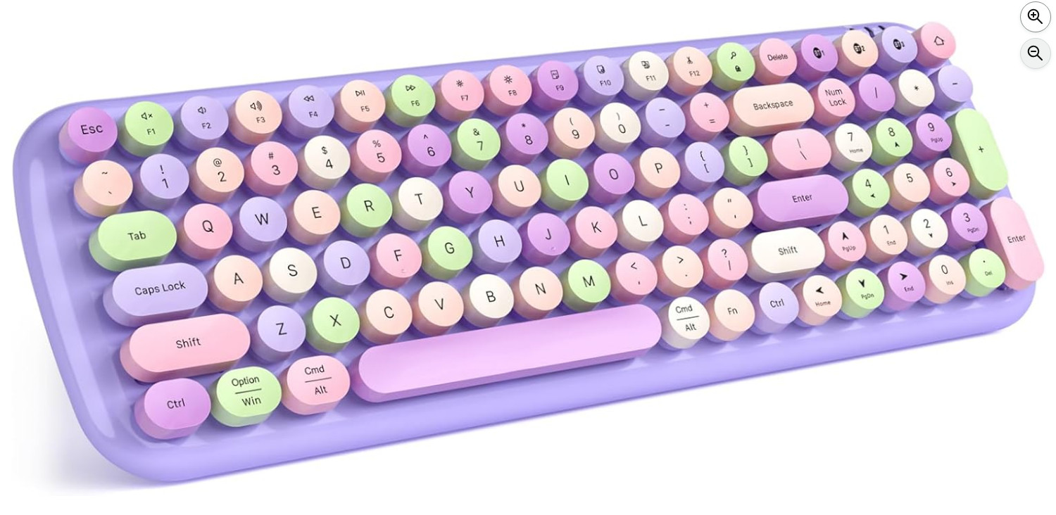 MOFII Wireless Bluetooth Keyboard, Full-Size Retro Typewriter-Style Purple