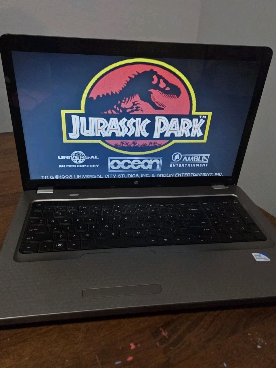 RESTORED/w SSD RETRO GAMING 17" HP WINDOWS 7 LAPTOP DVD BURNER DOS BOX