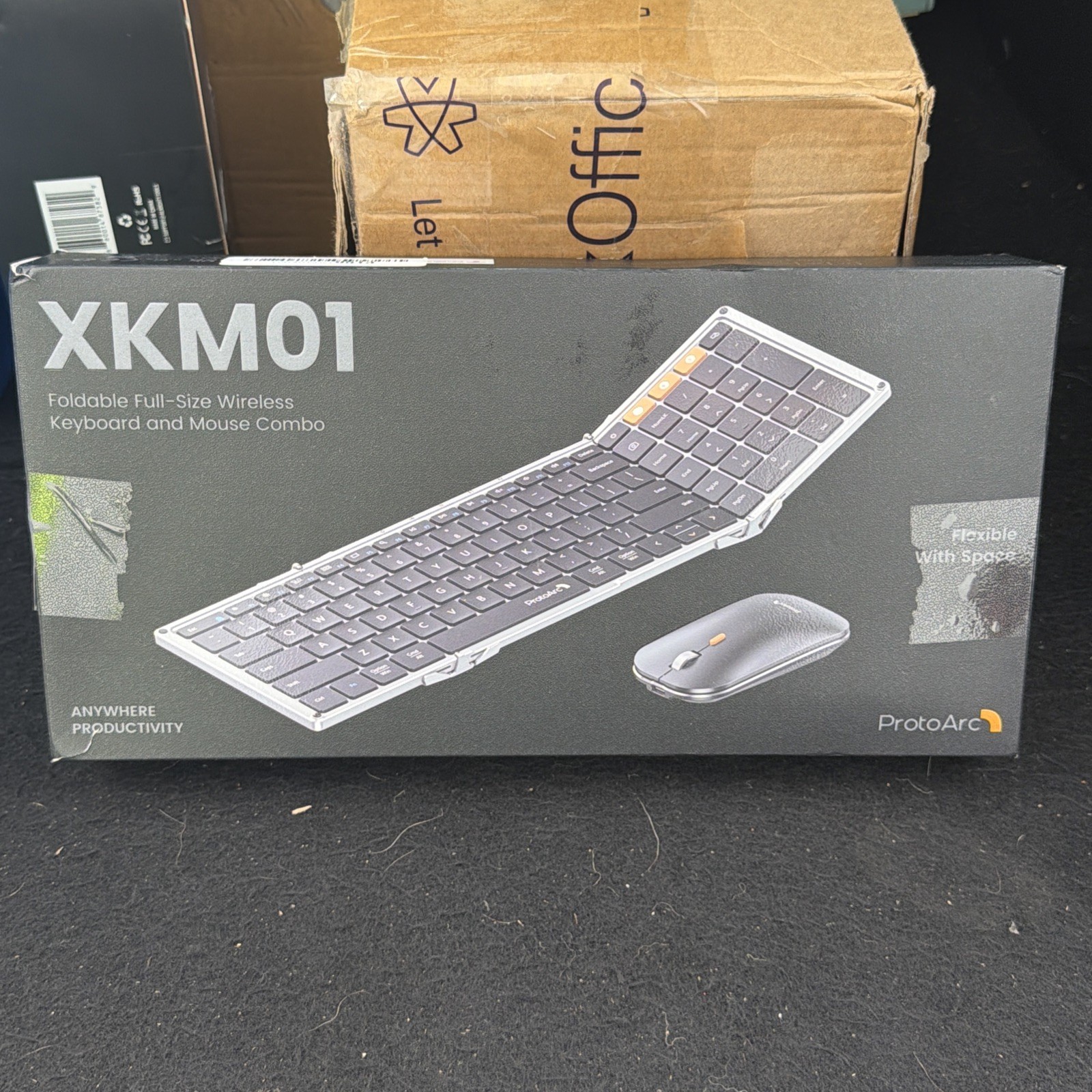 ProtoArc XKM01 Foldable Full-Size Wireless Keyboard & Mouse Combo Portable