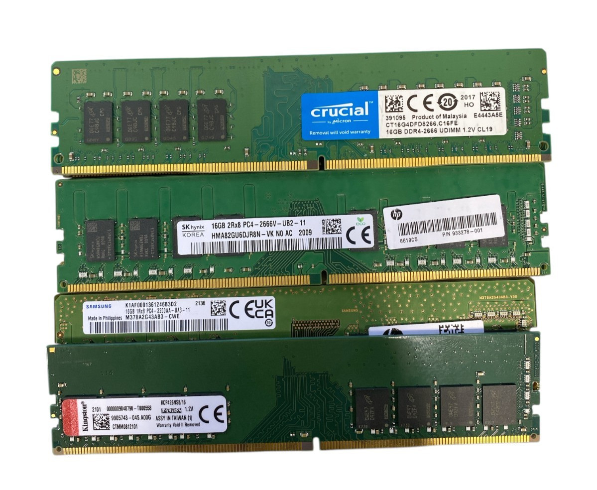 SK Hynix Samsung Crucial 16GB 1Rx8/2Rx8 PC4-3200AA/2666V DDR4 Desktop RAM Lot 7