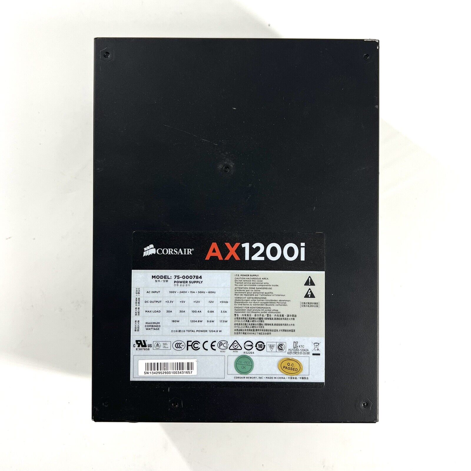 Corsair AX1200i 1200W 80+ Platinum ATX PSU with CABLES