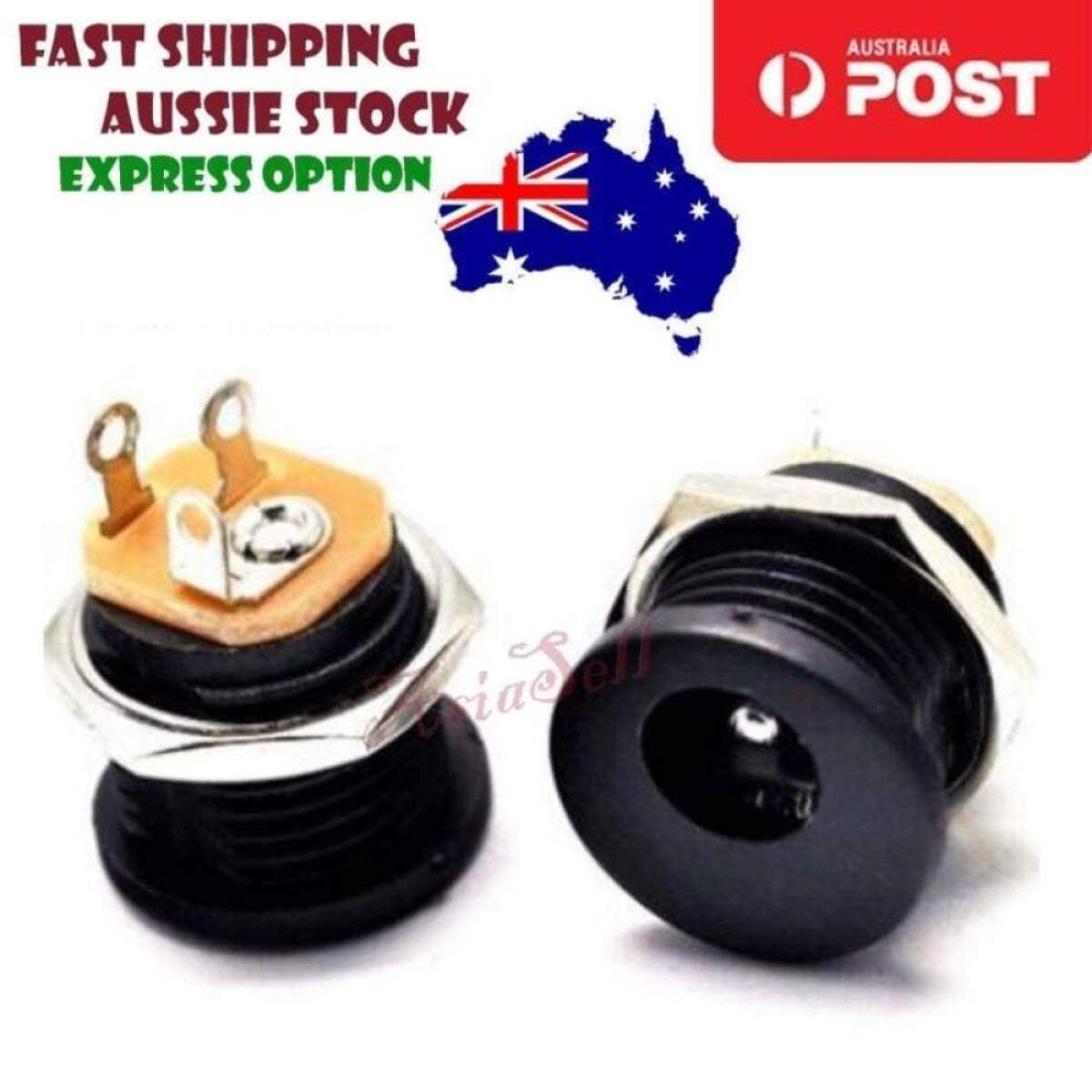 100pcs DC022 5.5x2.1mm Female DC Socket Jack Power Plug Panel Mount DC-022 14mm