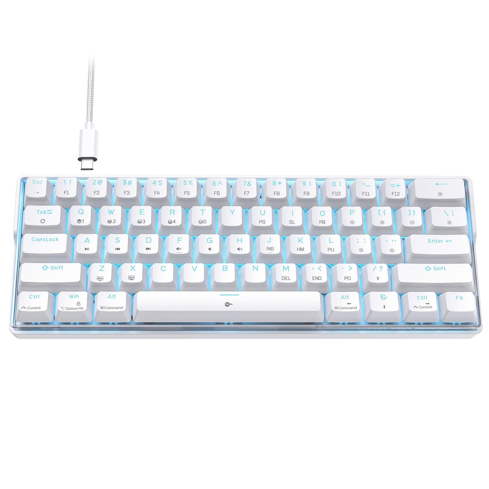 K61SE Gaming Keyboard 60 Percent Mechanical Keyboard Wired LED Backlit N-Key ...