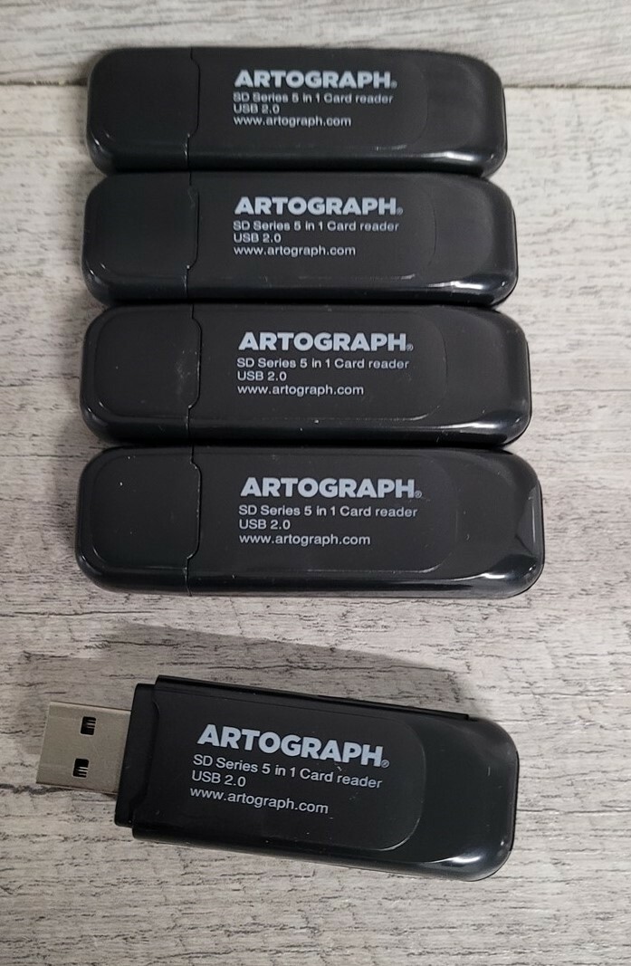 USB 2.0 Memory Card Reader 5 in 1 - lot of 5 - NEW - Artograph Brand USA Seller
