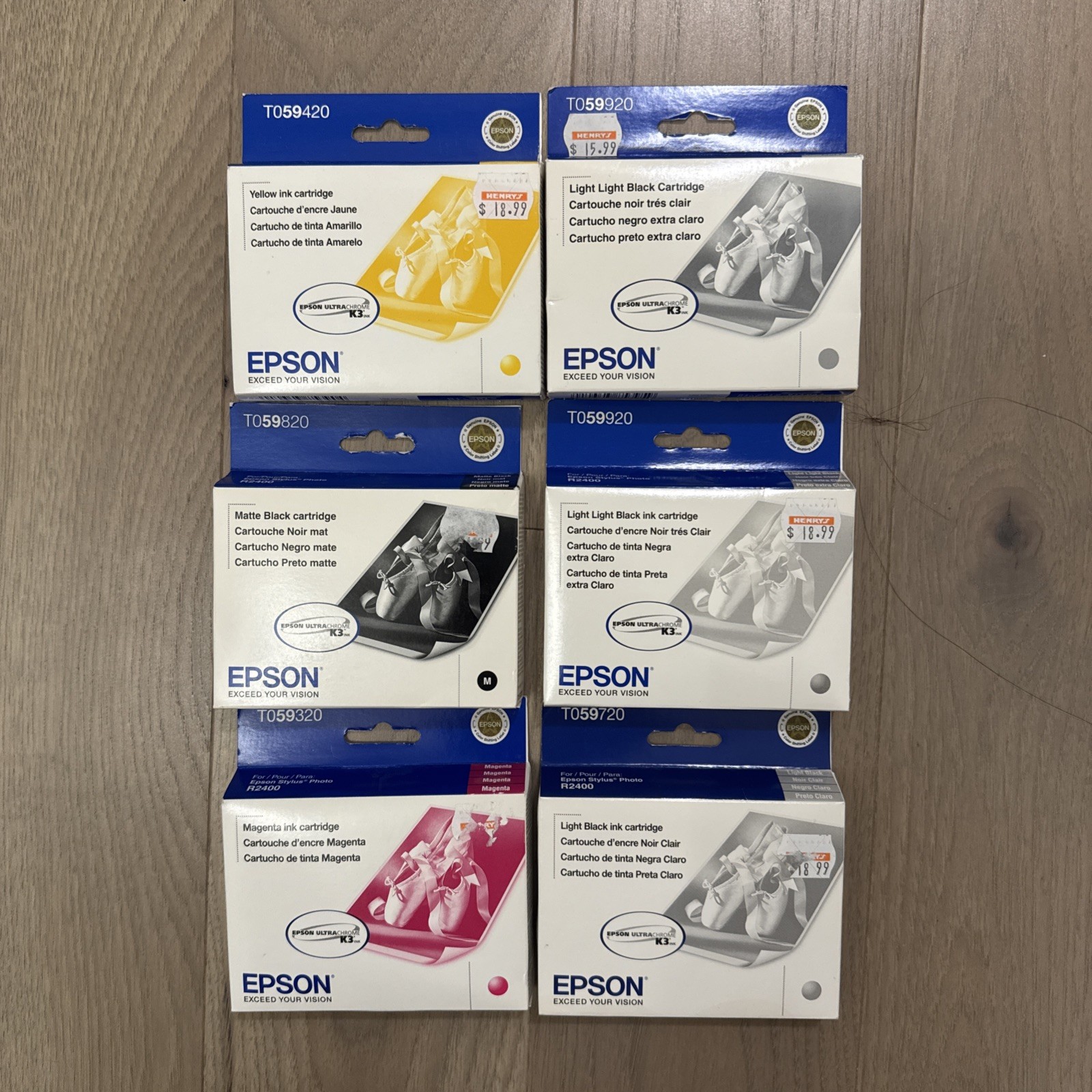 Epson Genuine R2400 T059 Expired Inkjet Cartridge Lot  T059720/320/420/820/920x2