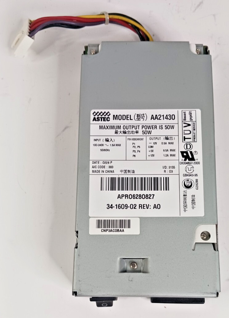 ASTEC AA21430 50W ROUTER POWER SUPPLY|CISCO 34-1609-02|1760 1840 2610 2620 2621