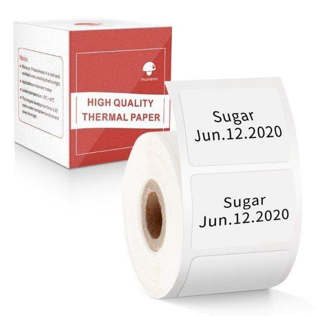 1/3Rolls Square Sticker Label Self-Adhesive Tag Thermal Paper for Phomemo M110