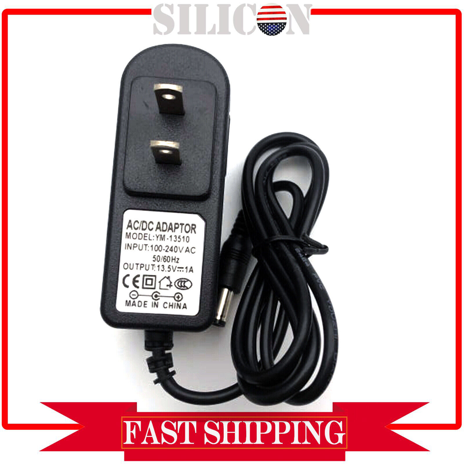 AC 110-240V Converter Adapter DC 13.5V1A Wall Charger Power Supply (5.5*2.5mm)