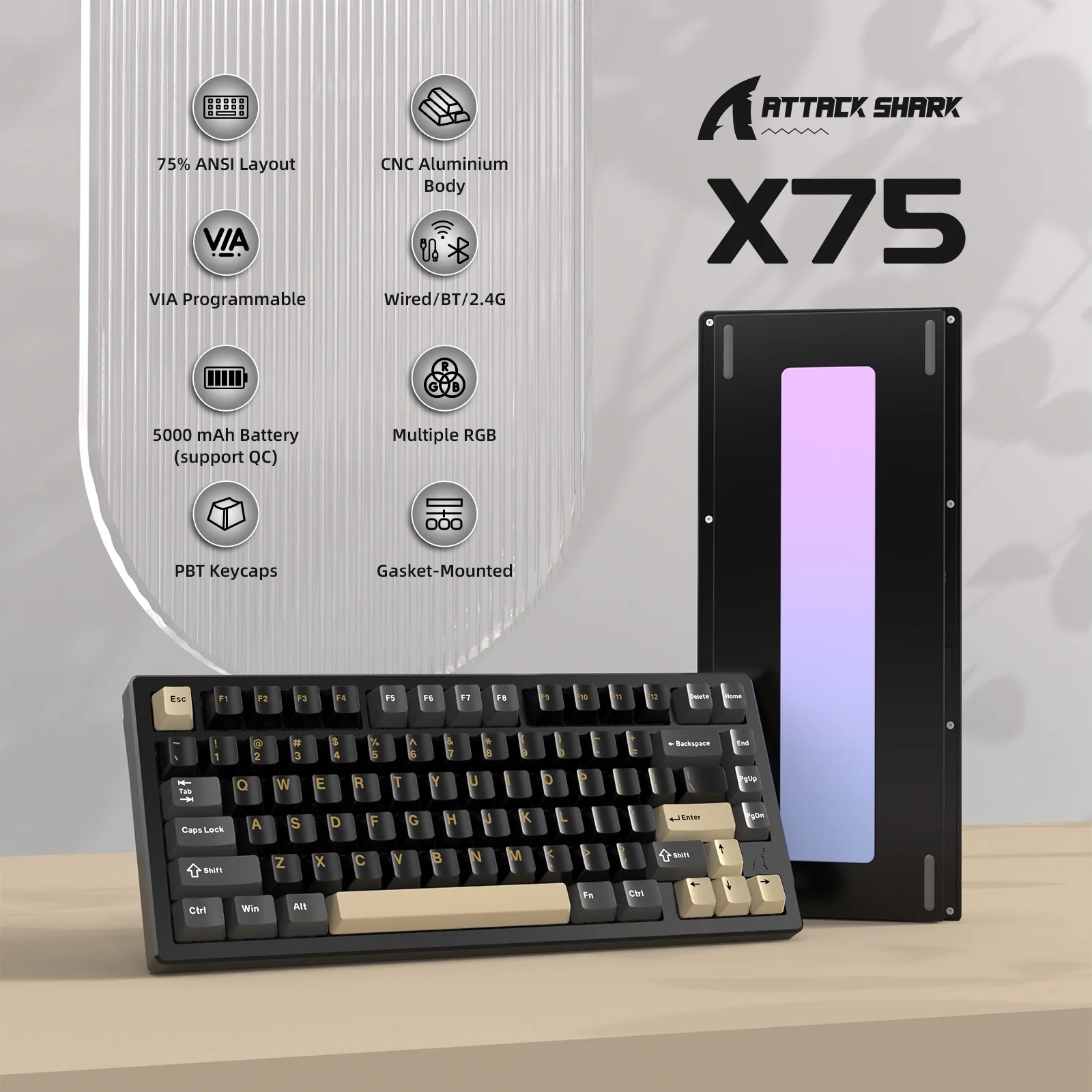 Keyboard 75% VIA Wireless