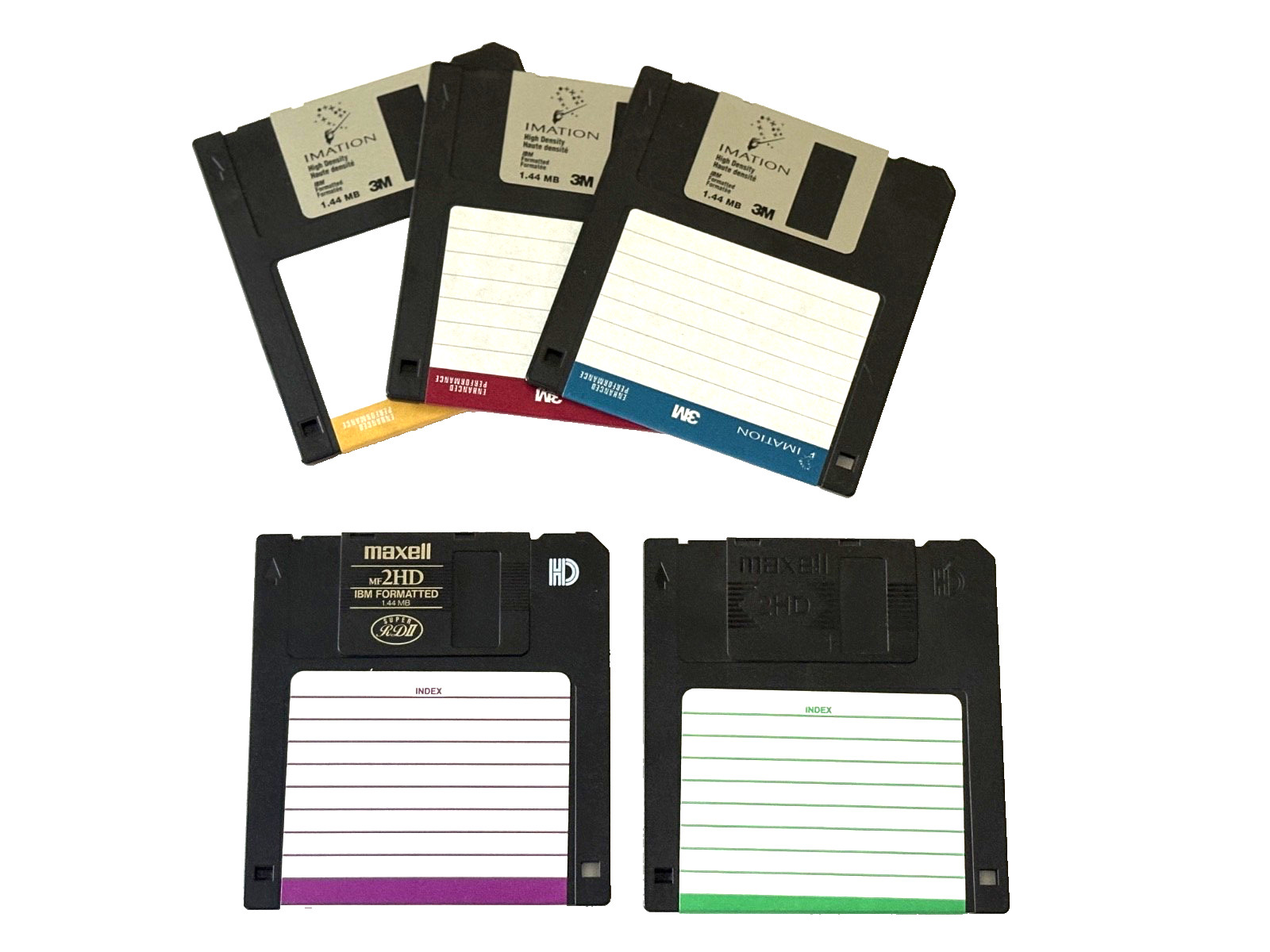 Imation & Maxwell  3.5 inch Formatted  Diskettes, 5 Discs (Pre-owned)