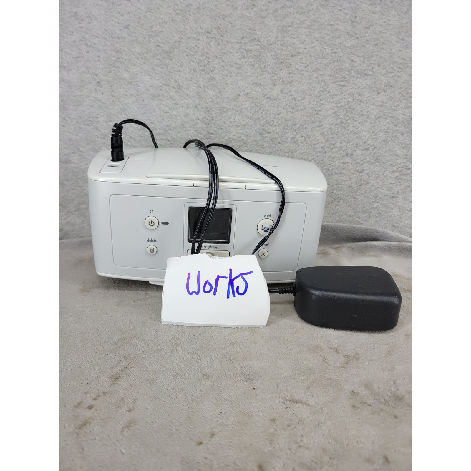 Vintage HP Photosmart 335 Compact Photo Printer Q6377L White Portable 4x6"