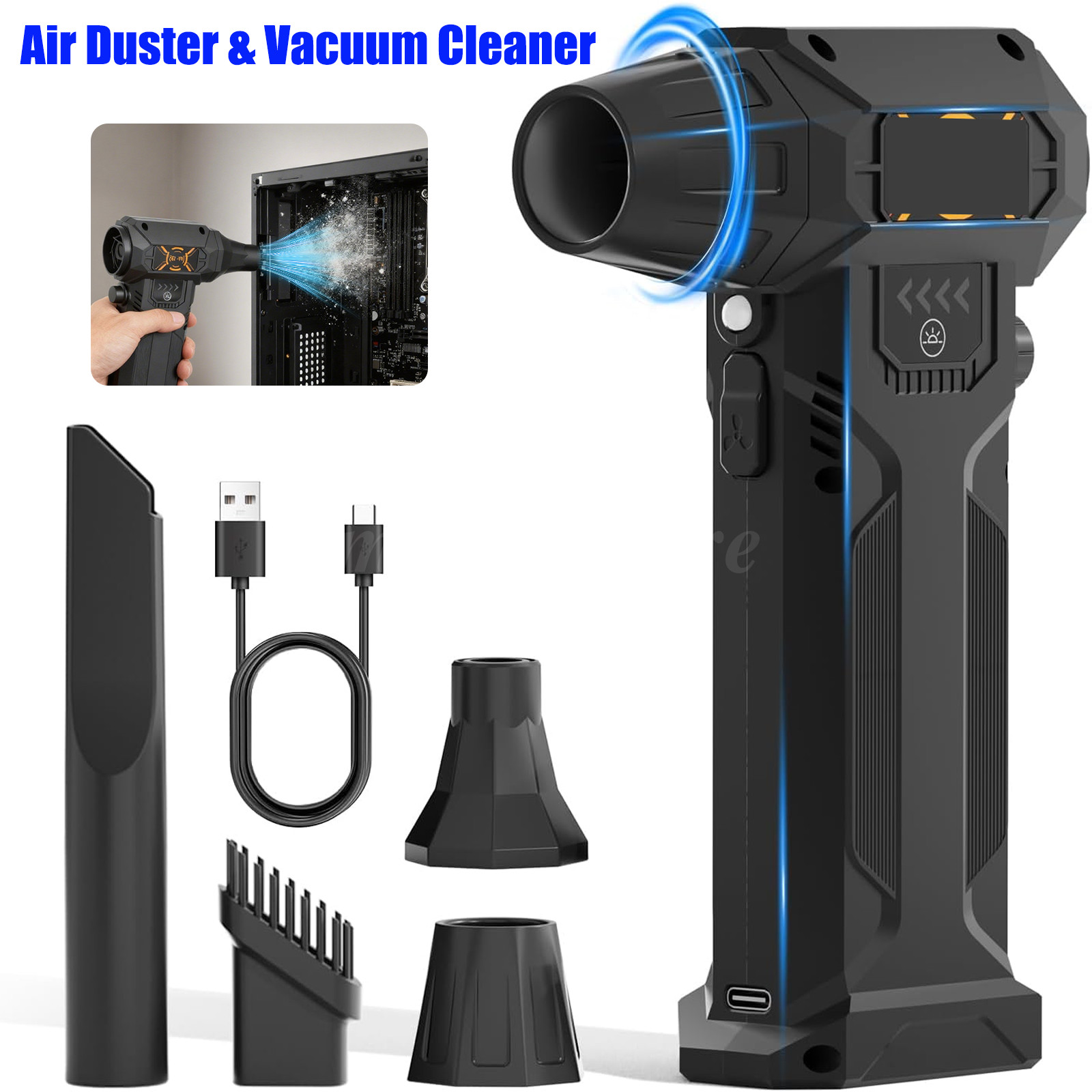 Compressed Air Duster w/ Mini Air Blower 280000RPM Vacuum Cleaner & Air Duster