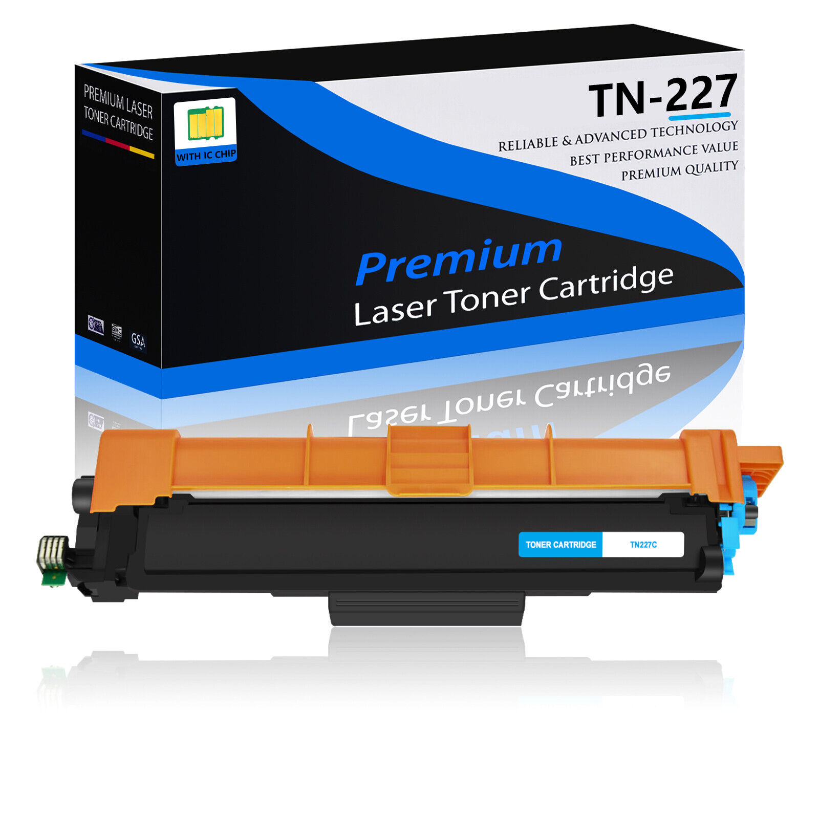 1PK TN227 Cyan Toner Cartridge Fits For Brother HL-L3210CW DCP-L3510CDW W/Chip
