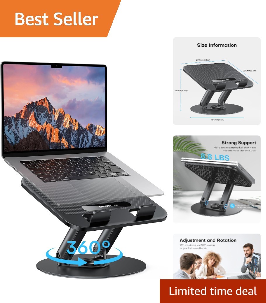 Versatile Laptop Stand with 360° Base, Ideal for Collaboration and Portability