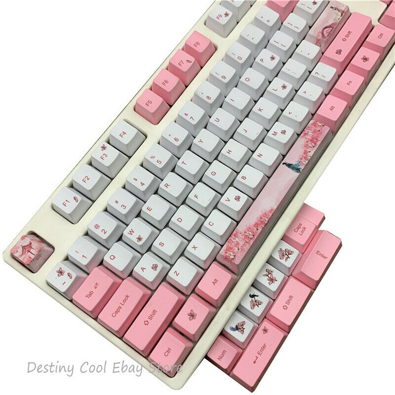 Sakura Cherry Keycap PBT Key Caps For Cherry MX Keyboard GK61 GH60 IKBC FILCO