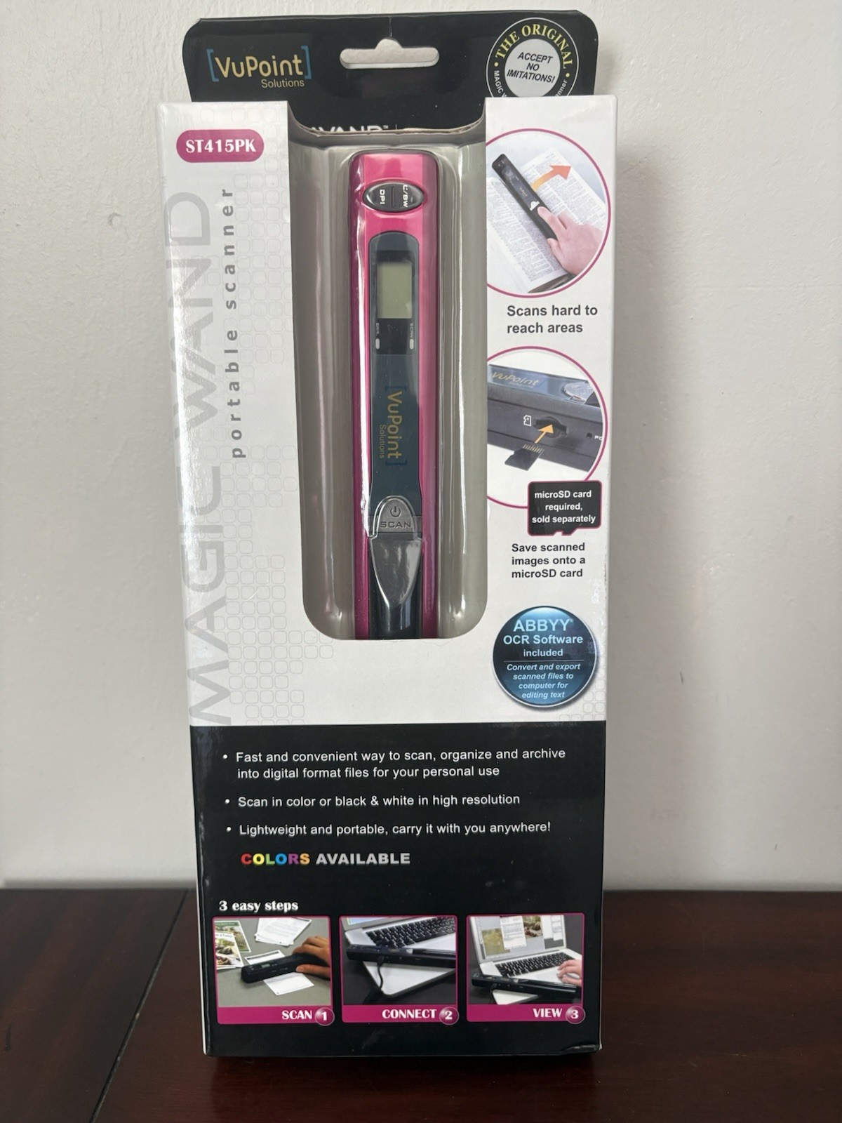 VuPoint Solutions Magic Wand Portable Scanner NIB Pink ST415PK SEALED