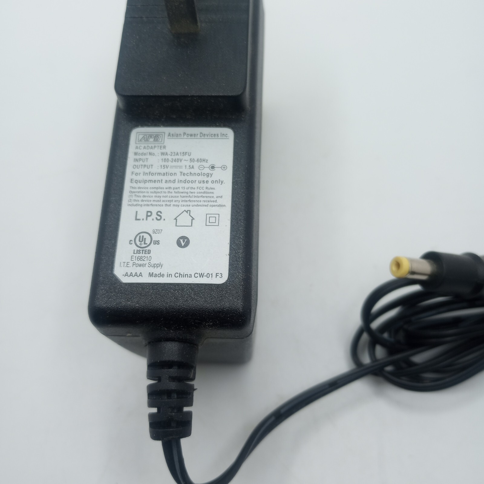 #B) WA-23A15FU  OEM APD ASIAN POWER DEVICES A/DC ADAPTER 15 V   1.5 A  C1.5