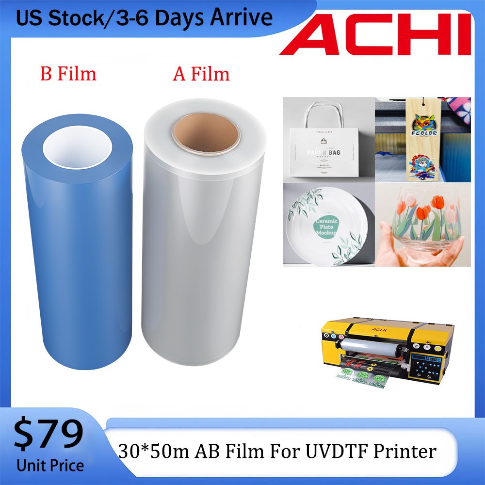 30cm*50m Crystal Label AB Film A+B Roll Transfer Sticker Film For UV DTF Printer