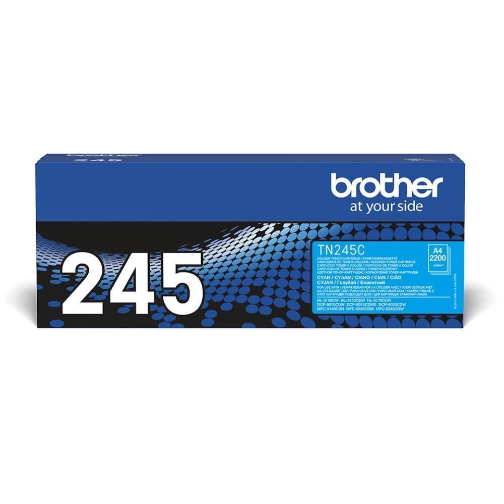 Brother TN-245C Toner Cartridge, Cyan, Single Pack, High Yield, Includes 1 x Ton