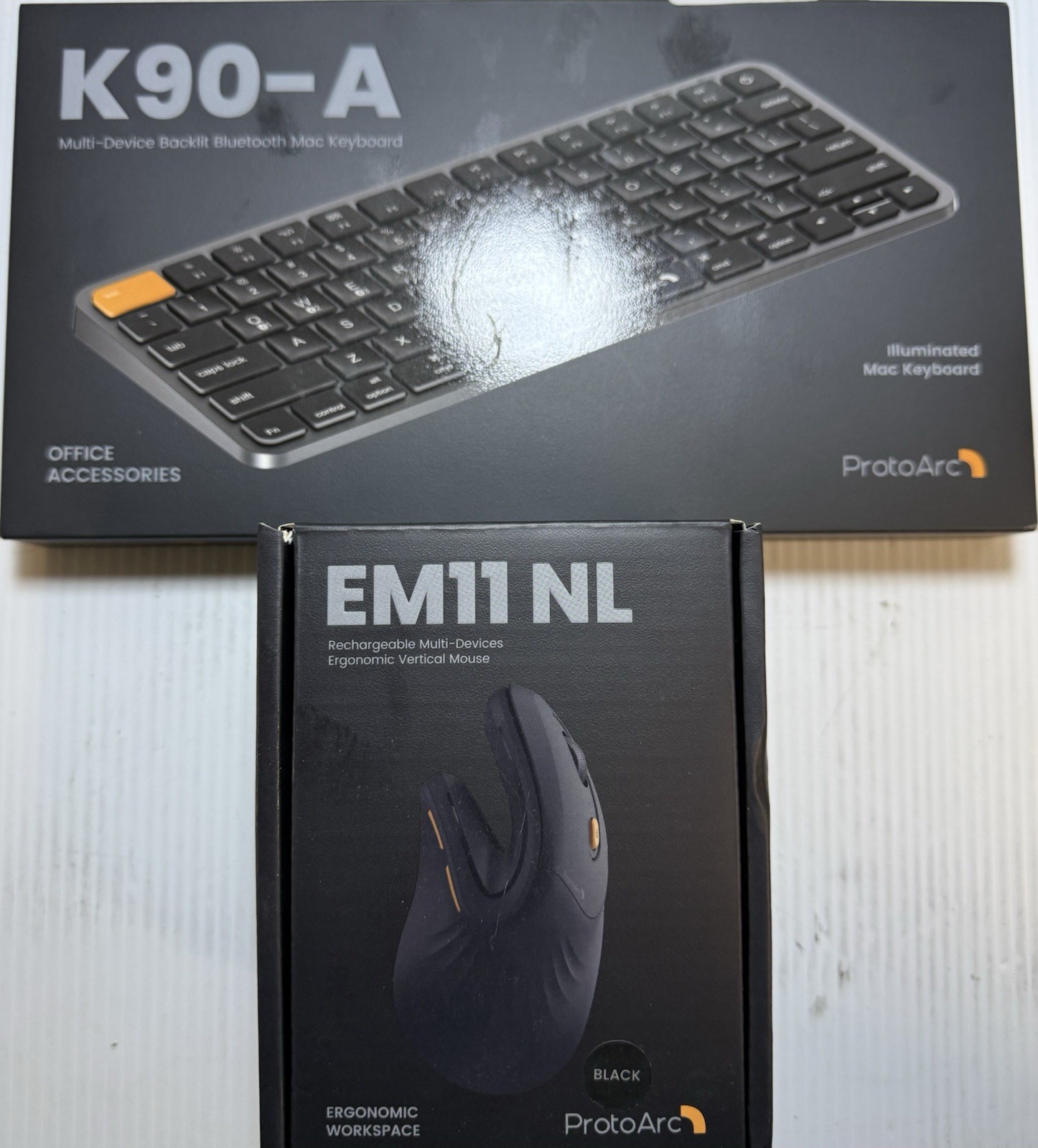 ProtoArc K90-A Backlit Compact Wireless Keyboard for Mac, And Em11 NL Mouse