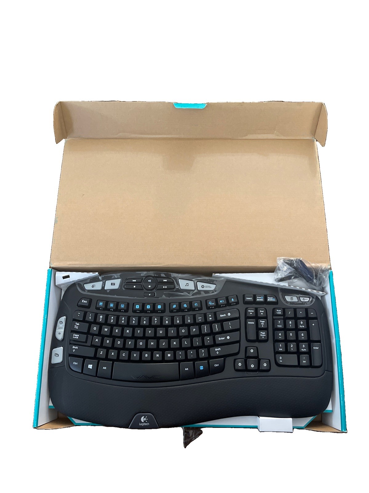 Logitech MK550 Black Comfort Wave Wireless Keyboard And USB Cord. (No Mouse) NOB