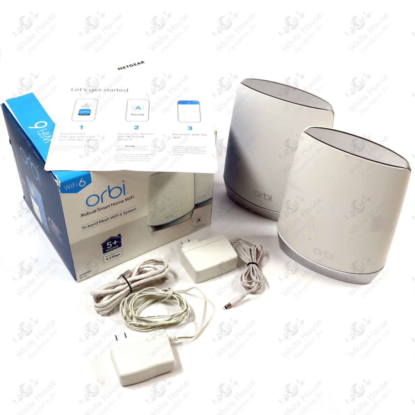 NETGEAR - Orbi 750 Series AX4200 Tri-Band Mesh Wi-Fi 6 System (2-pack) - White
