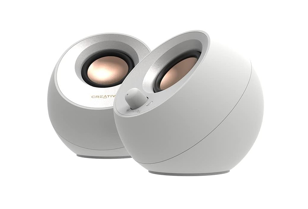 CREATIVE Pebble V3 White USB/Bluetooth / 3.5mm Pin / 45-degree Upward-Facing New
