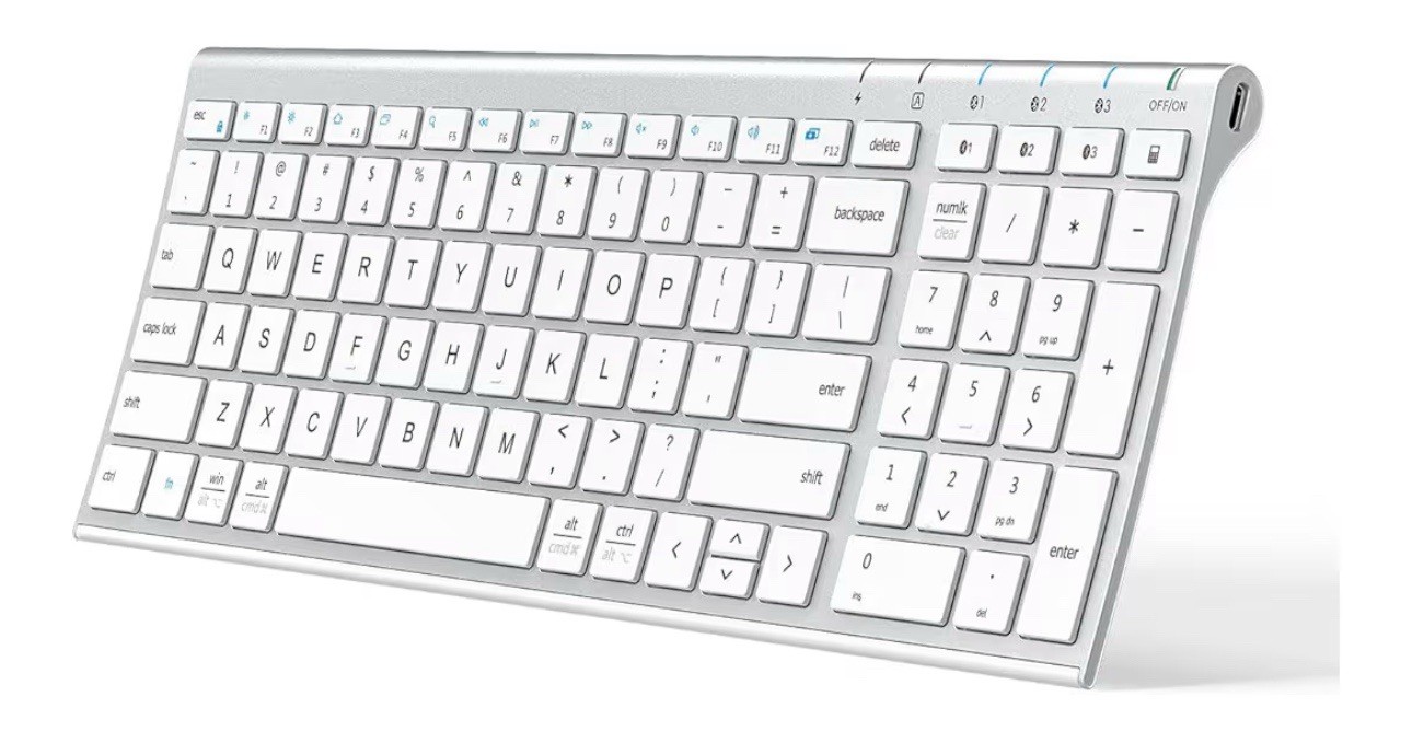 iClever BK10 Bluetooth Keyboard Multi Device Keyboard Rechargeable Bluetooth ...