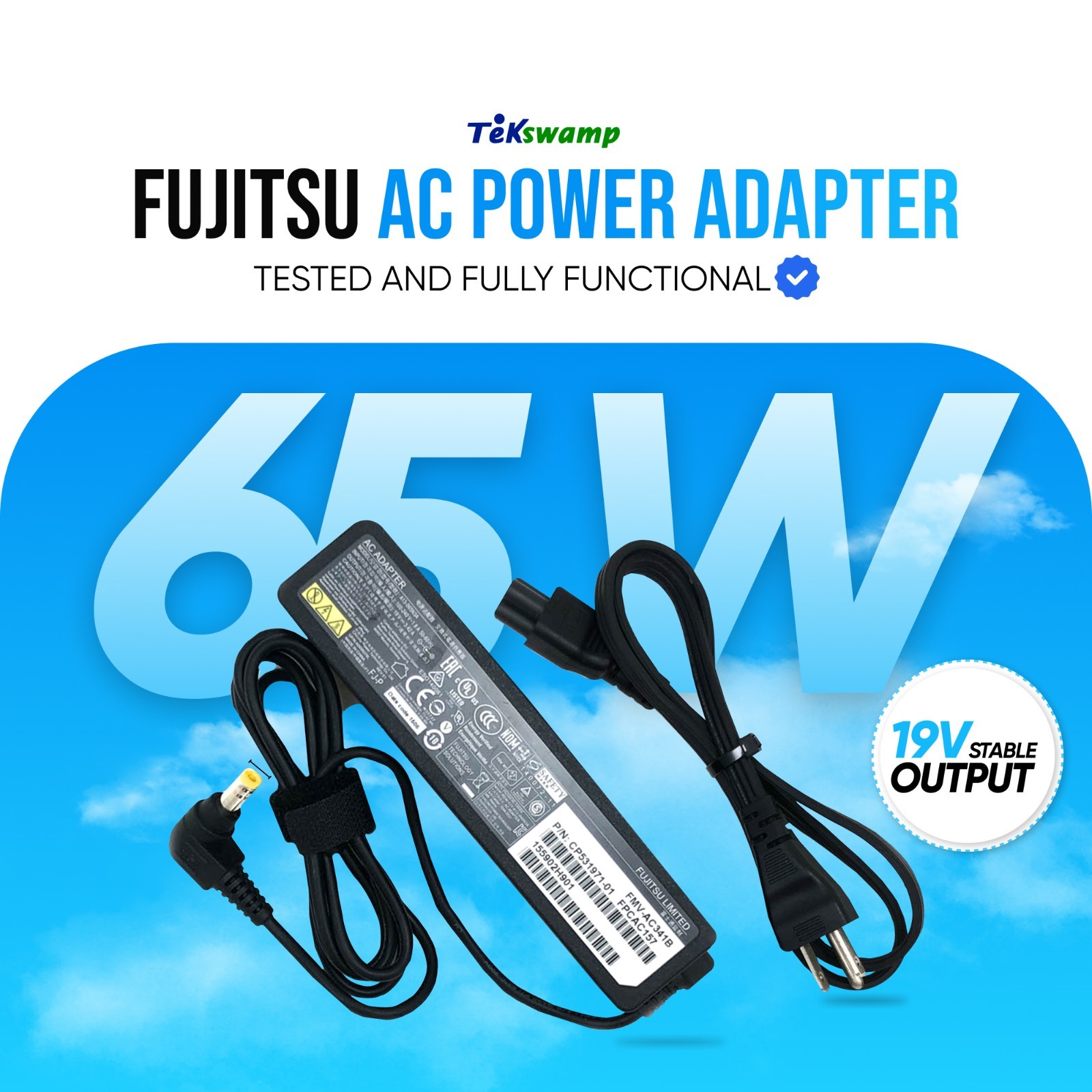 Original Fujitsu 65W AC Power Adapter A13-065N3A 19V 3.42A Laptop Charger