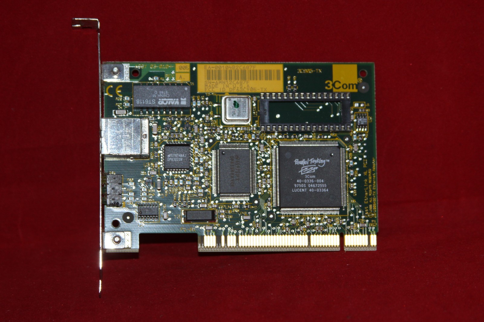 PCI LAN (Ethernet) Card, 3Com 3C905-TX. (Parallel Tasking, Lucent 40-03364)