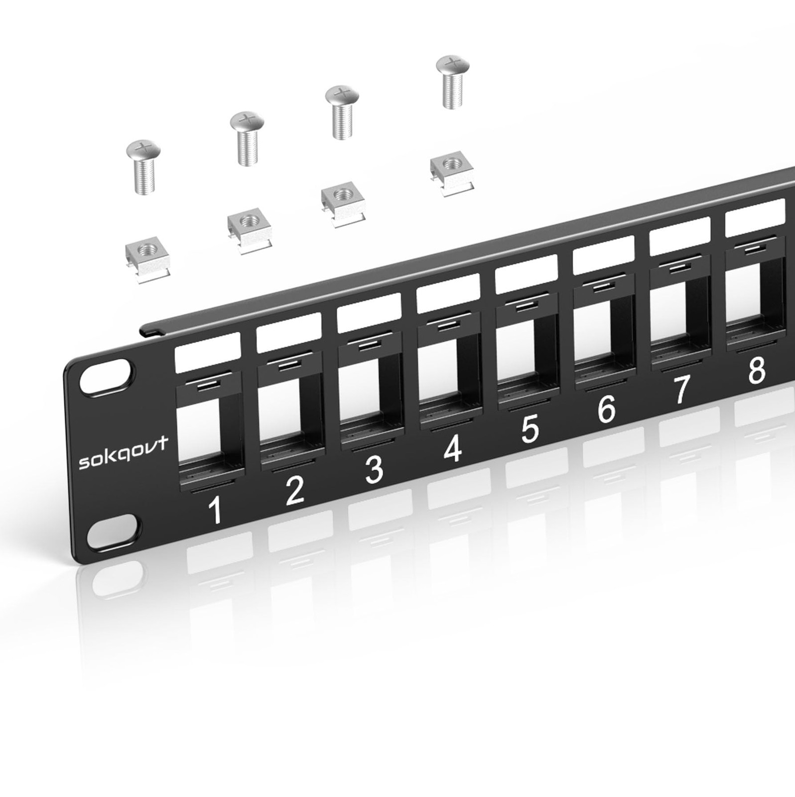 24 Port Blank Keystone Patch Panel 1U 19 Inch Cat6 Network Rack Mount Snap