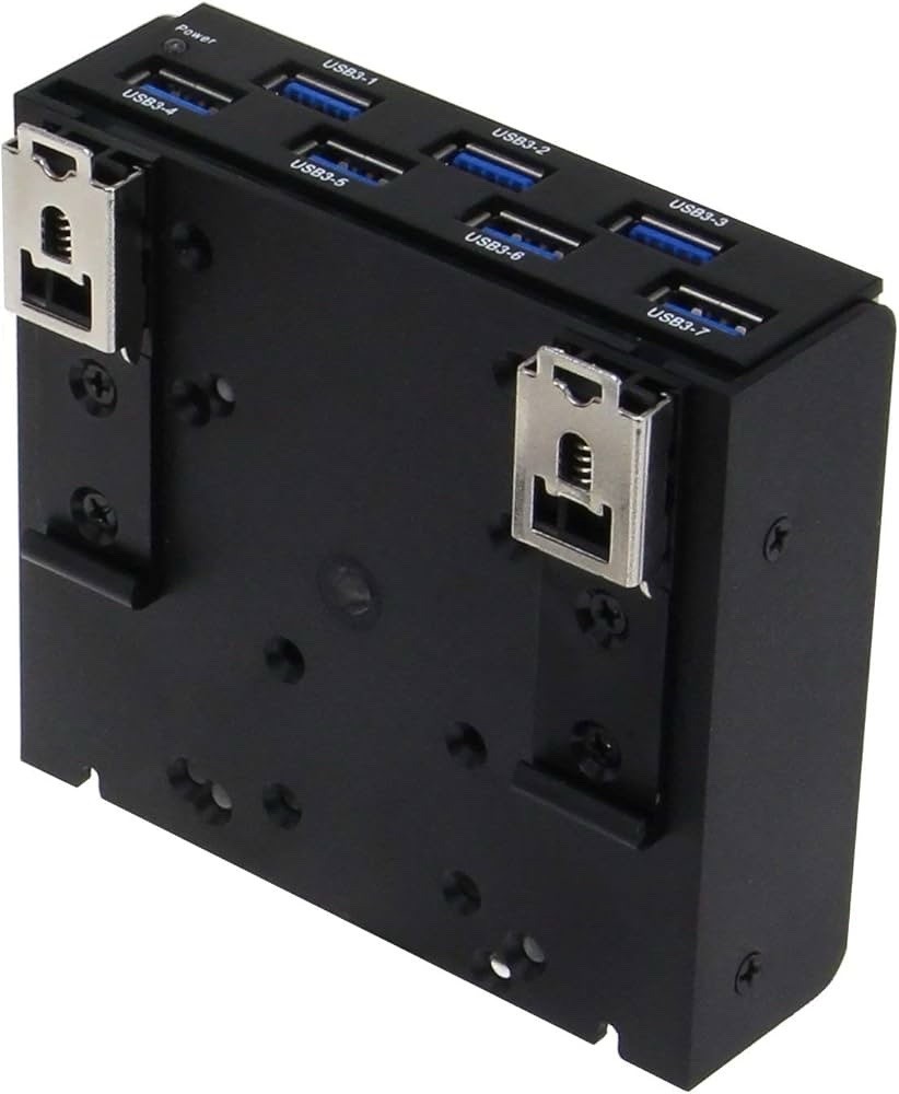 SEDNA - USB 3.1 Gen 1 (USB 3.0) 7 Port DIN-Rail Mounting Hub, for Industrial