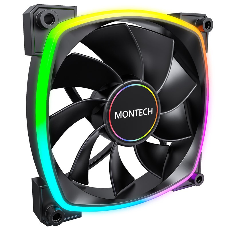 MONTECH RX140 PWM ARGB Reverse Fan 140mm Black 1600rpm 90.45 cfm RX140B