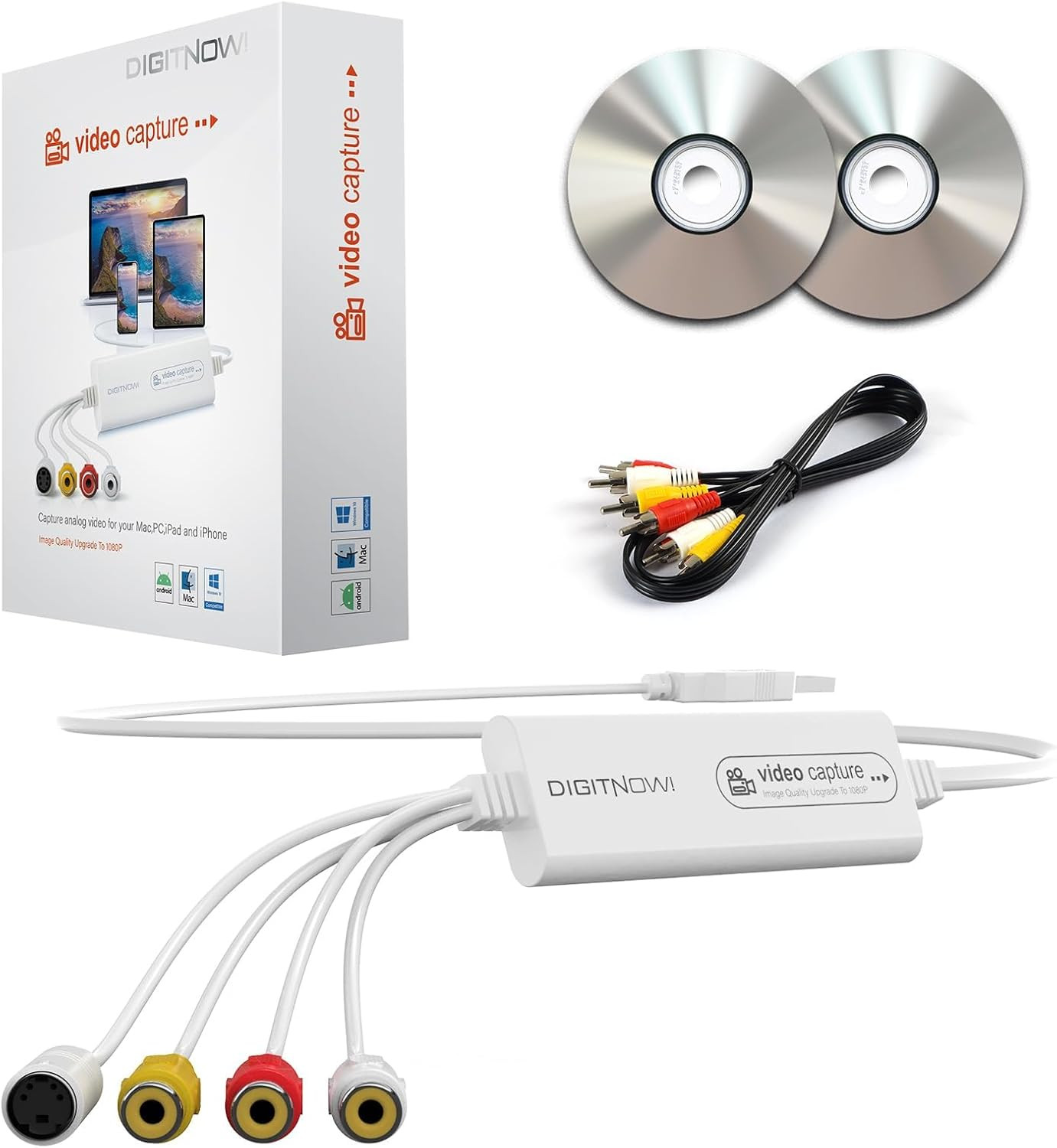 VHS to Digital Converter, USB Video Capture Card, Video Capture Device, RCA to U