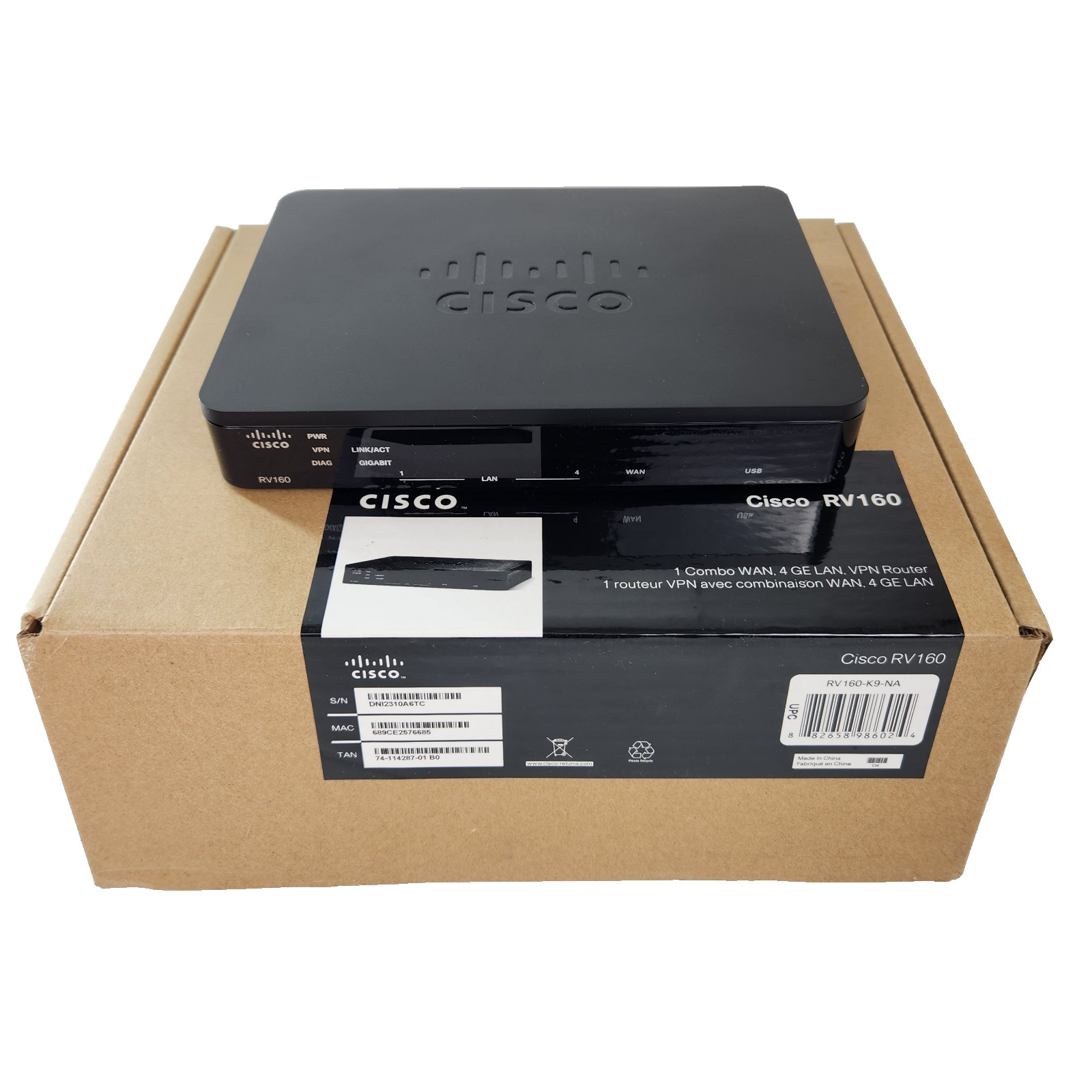 Cisco RV160 VPN Router Combo WAN 4 GE LAN