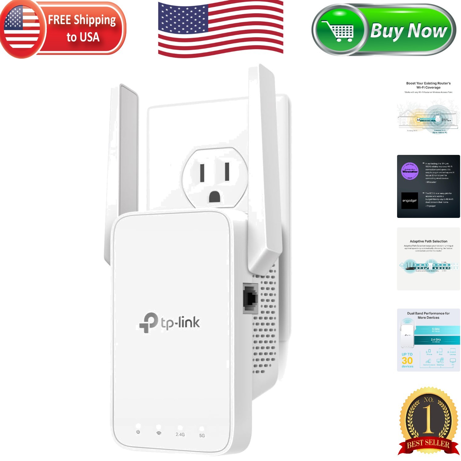 2025 Best AC1200 WiFi Extender - EasyMesh Compatible for Seamless Connectivity