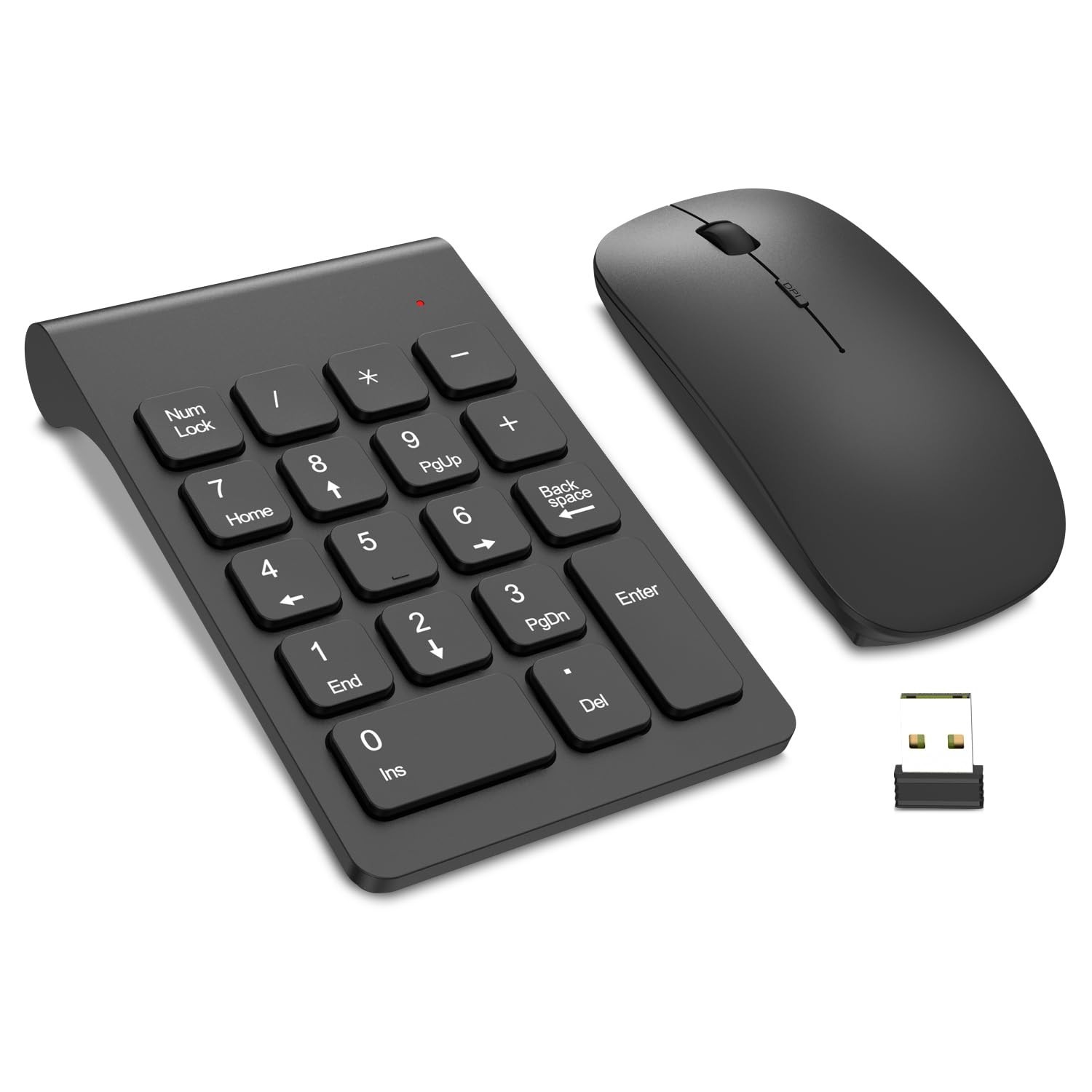 TRELC Wireless Numeric Keypad, Mini 2.4G 18 Keys Number Pad, Portable Silent ...