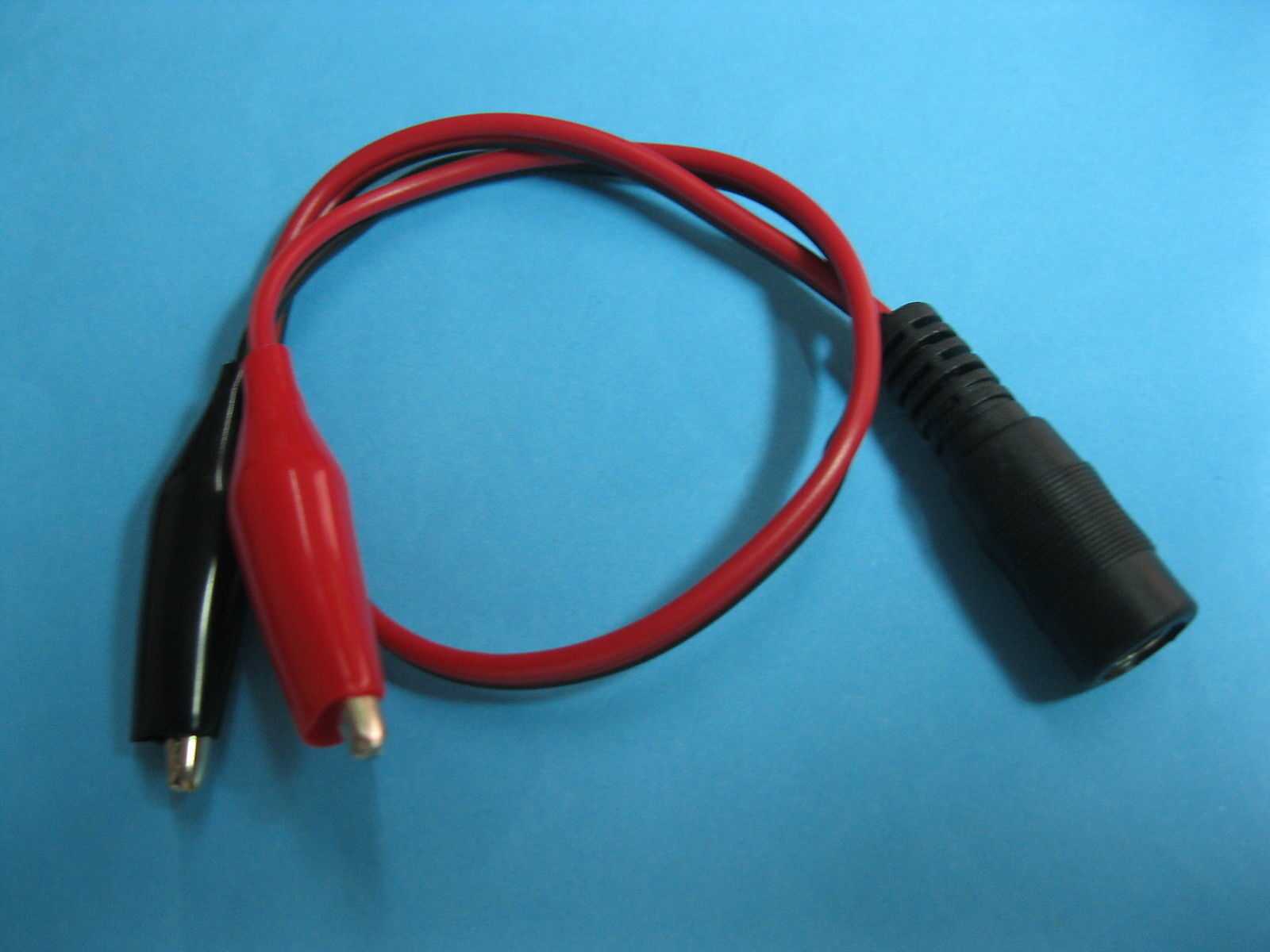 100 pcs DC Power Jack 5.5x2.1mm Connector to Dual Alligator Clip Cable 25cm