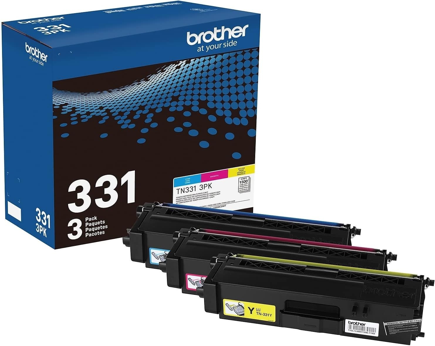 Brother Genuine Standard-Yield Color Toner Cartridge Three Pack TN331 3PK