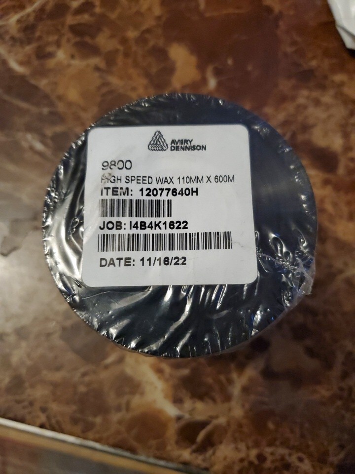 Avery Dennison Premium Wax Resin Thermal Ribbon 58mm x 600m Black 