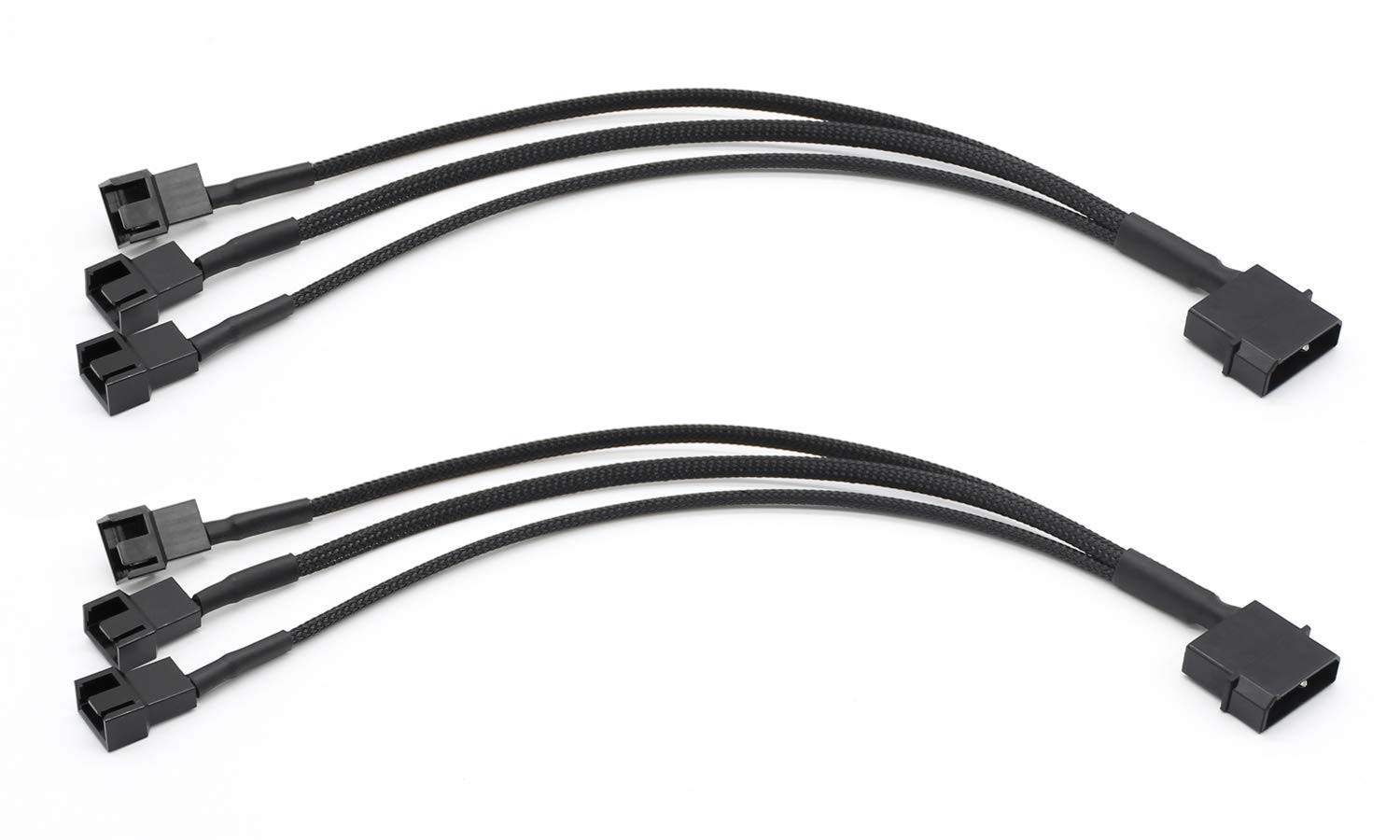 2 Pack Molex to 3 Pin or 4 Pin Fan Adapter Computer PC Case Fan Power Splitter C
