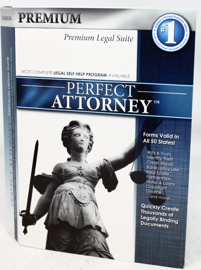 Cosmi Premium Perfect Attorney PC Computer Software Program CD-ROM Disk Set of 3