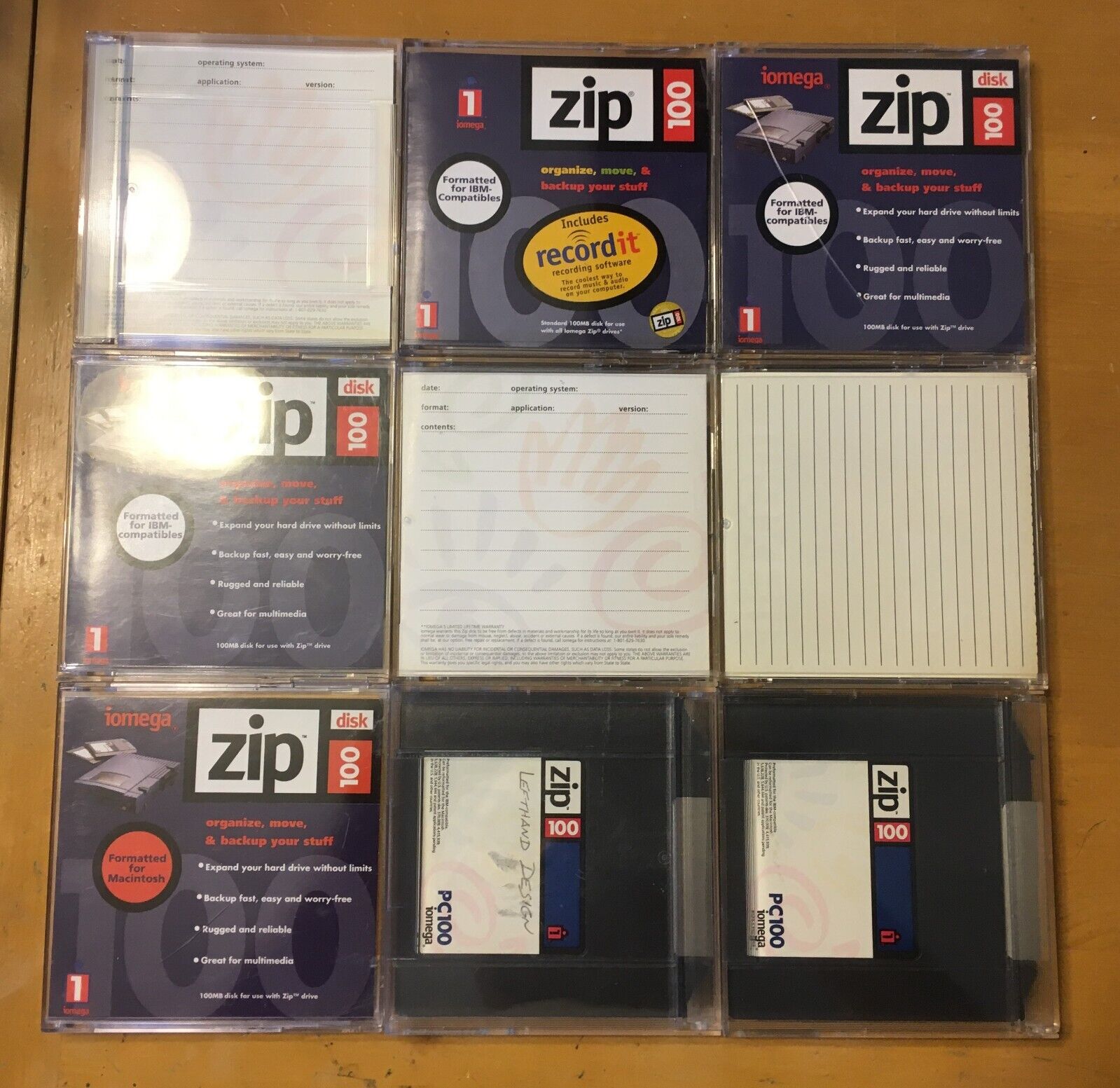 Iomega Zip 100MB Disk Super Floppy Computer Storage, Lot Of 9 SP808, DPS12